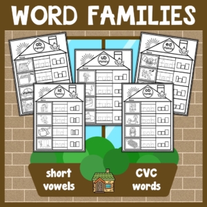 CVC Word Family Houses