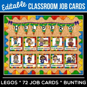 Editable Legos Classroom Jobs Cards