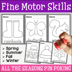 Fine Motor Skills Pin Poking Seasons