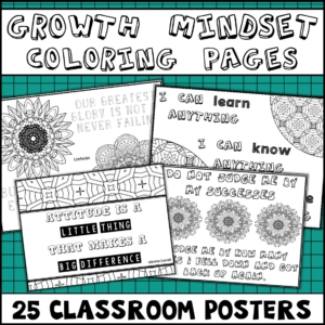 Growth Mindset Coloring Posters