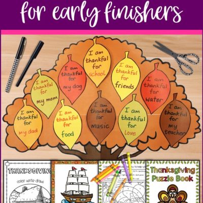 Thanksgiving Activities for Early Finishers!
