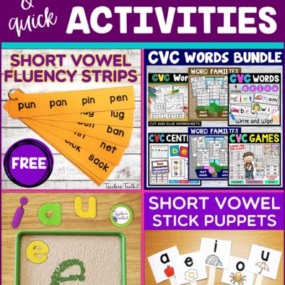 Fun and Quick Short Vowel Activities