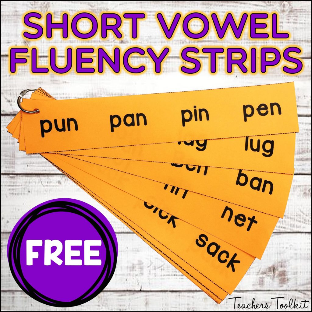 short vowel fluency strips