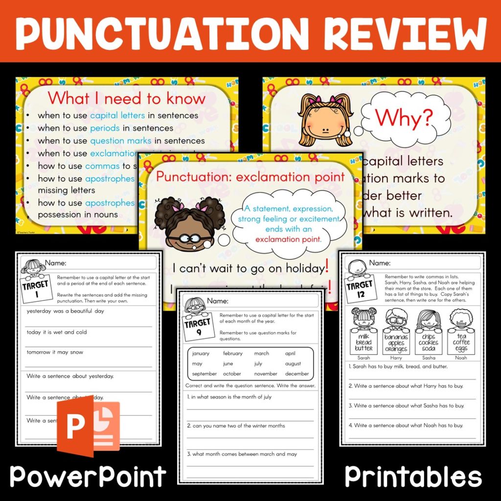 punctuation review for elementary students