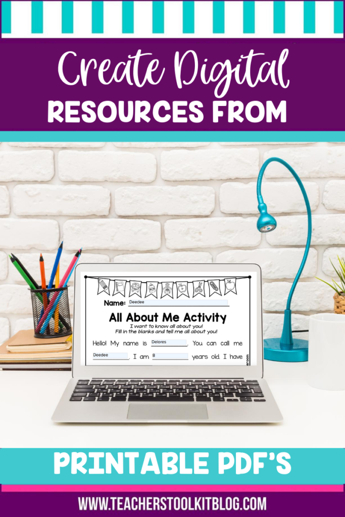 create digital activities from a printable pdf
