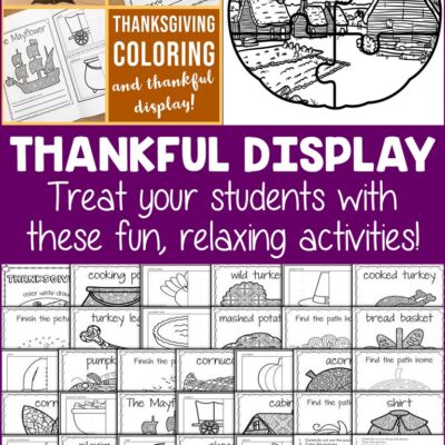 Thanksgiving Coloring With a Thankful Display!