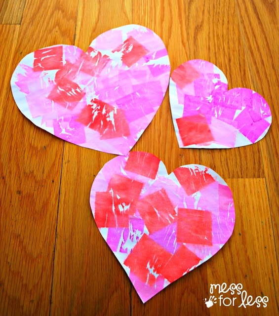 Image of Colorful Paper Hearts Mobile for Valentine's Day