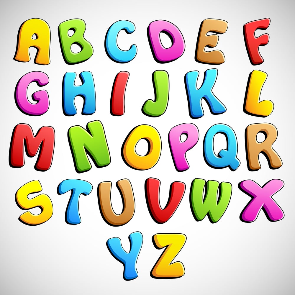 Image of stylized alphabet for letter recognition.
