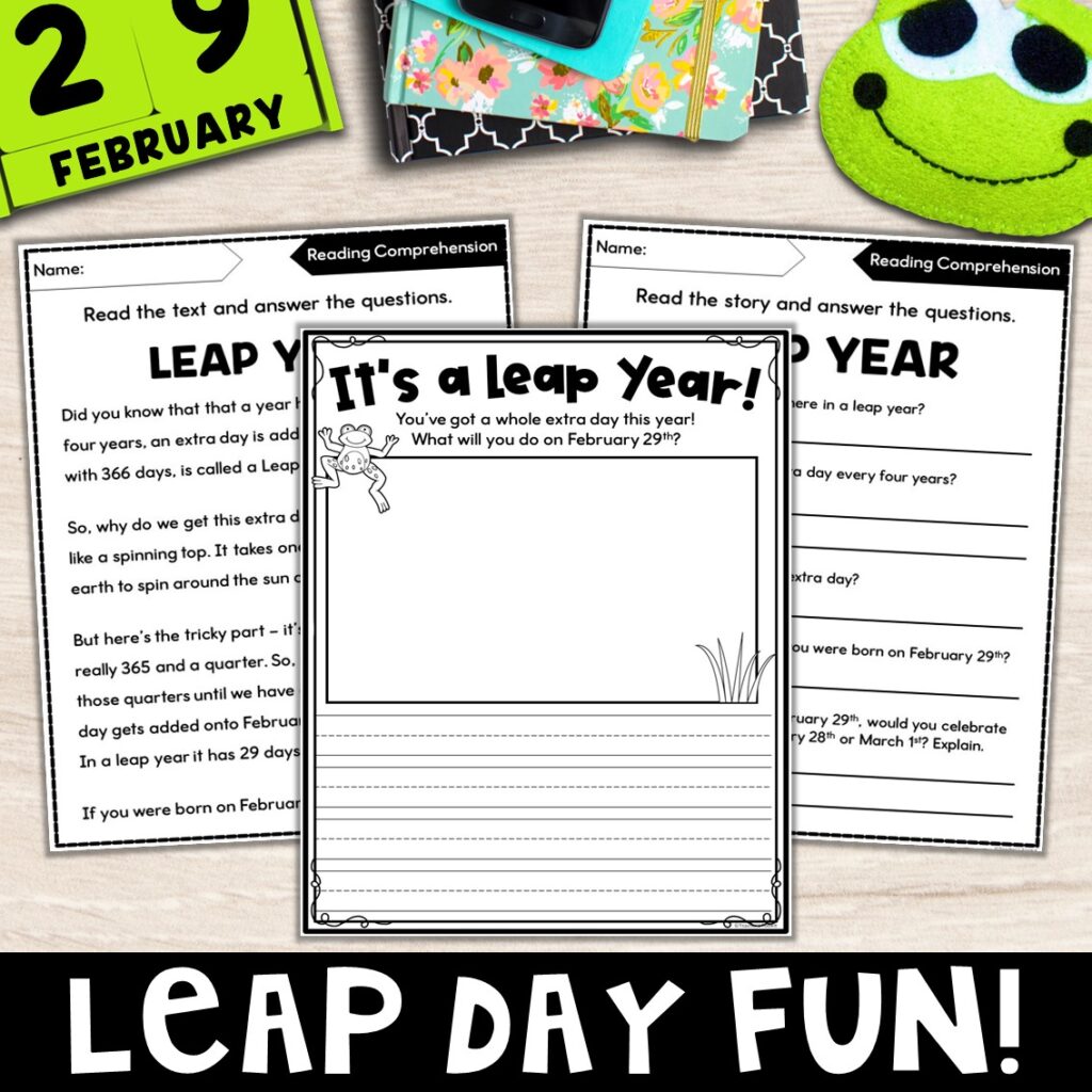 Get ready to leap into February 29th with these Leap Day Print and Go fun activities for young learners. This free pack contains several fun activities for your students.