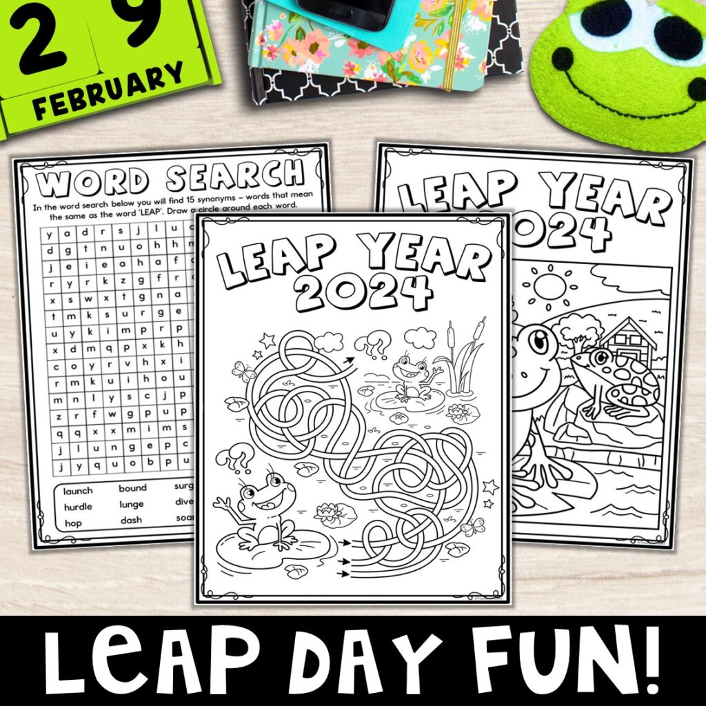 Get ready to leap into February 29th with these Leap Day Print and Go fun activities for young learners. This free pack contains several fun activities for your students.